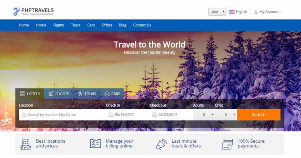 Web-app du lịch PHP Travels