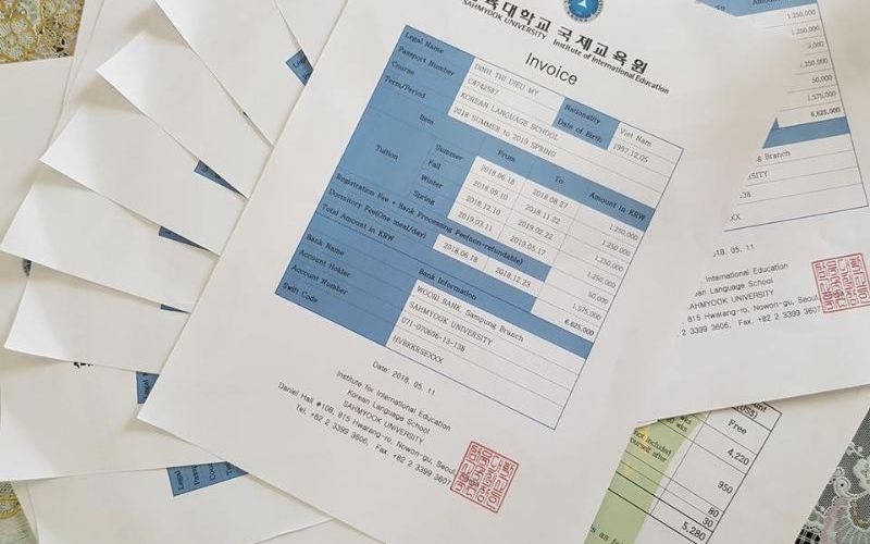 invoice du học hàn quốc là gì