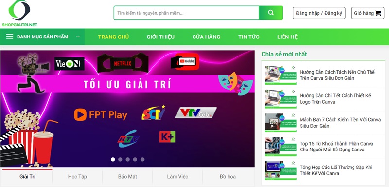 shop giải trí net
