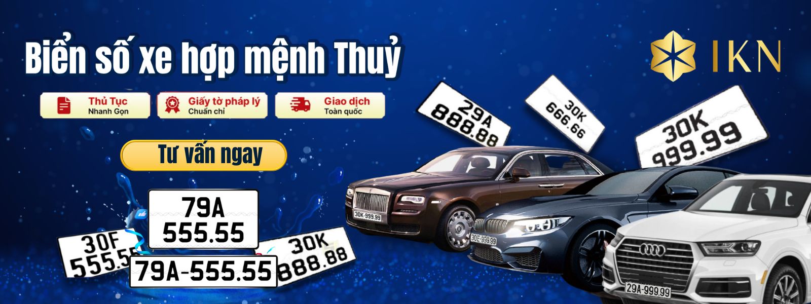 Mua biển số xe hợp mệnh Thủy tại IKN